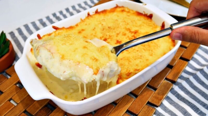 Frango Cremoso ao Molho de Queijo com Batatas Assadas